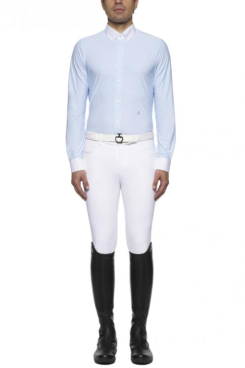 Koszula konkursowa Guibert Shirt L/S Man prążki biały/niebieski