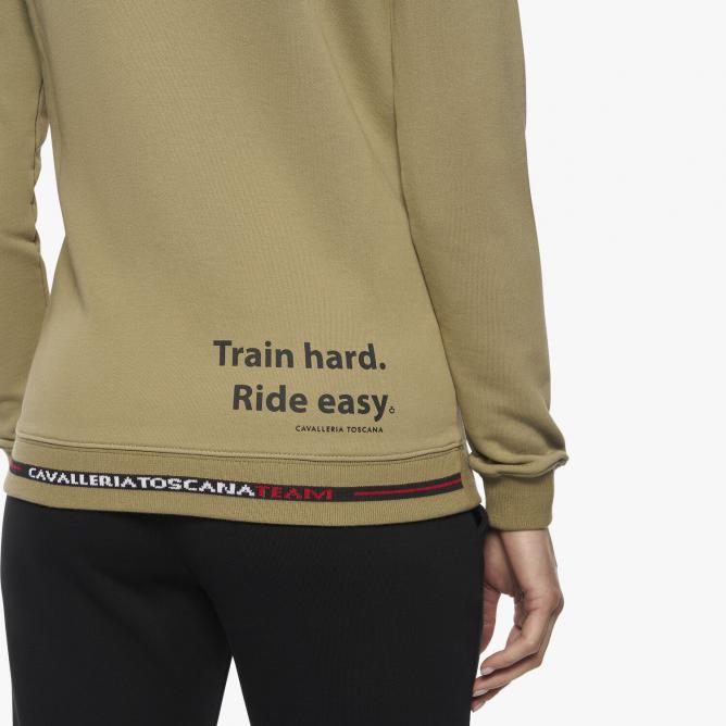 Bluza bawełniana z kapturem Train Hard Ride Easy Cotton verde 