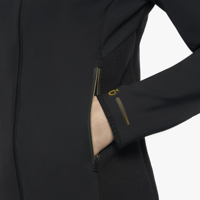 Softshell R-Evo Jersey+Tech Knit Hooded Jacket czarny/gold logo