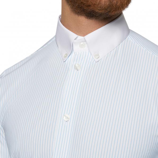 Koszula konkursowa Guibert Shirt L/S Man paski biały/niebieski