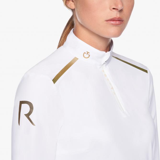 Koszula konkursowa Revo Premier Tech Wool Zip L/S Competition Shirt biała/gold logo