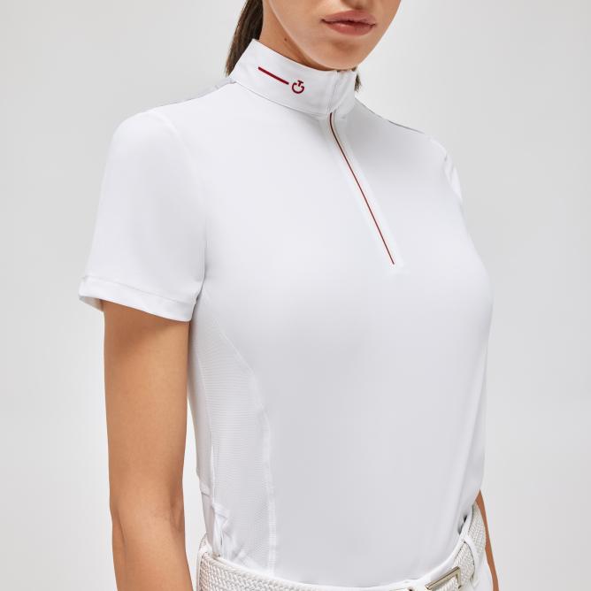 Koszula konkursowa Revo S/S Jersey Competition Zip Polo biała 