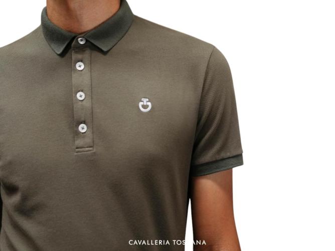 Koszulka bawełniana Cavalleria Toscana Super CT Training Polo S/S Man granat