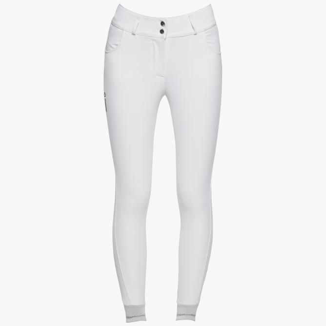 Bryczesy RS High Waist białe z logo 