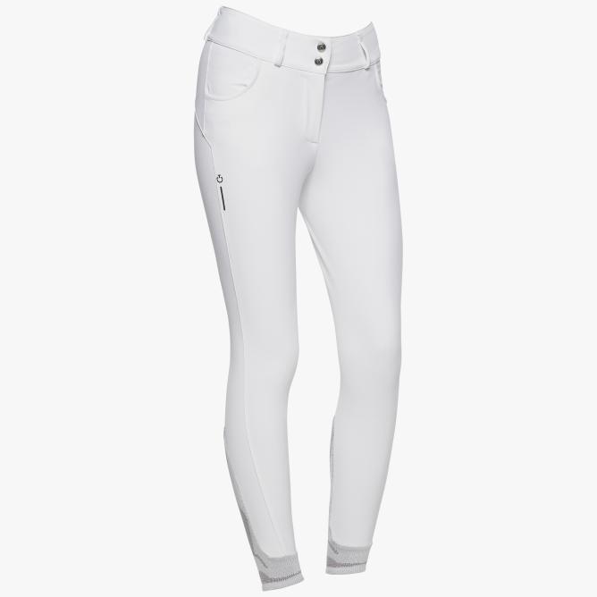 Bryczesy RS High Waist białe z logo 