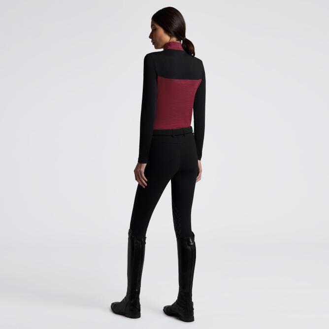 Golf CT L/S Tech Wool Training Polo bordo/czarny 