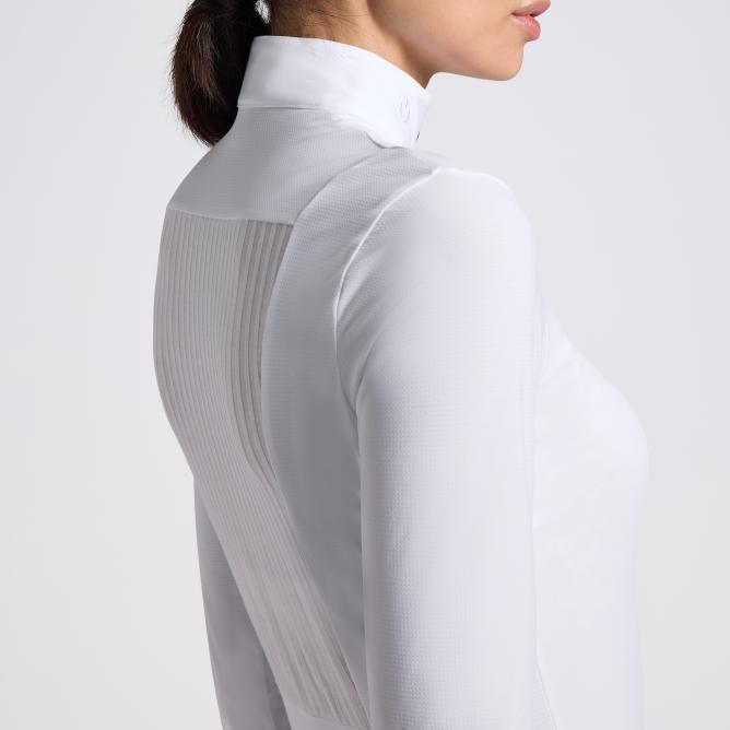 Koszula konkursowa damska CT  Warm Jersey w/jacquard insert L/S Competition Shirt biała 