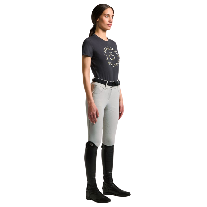 T-shirt damski CT w/Floral Embroidery charcoal   