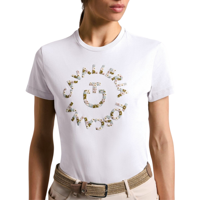 T-shirt damski CT w/Floral Embroidery biała 