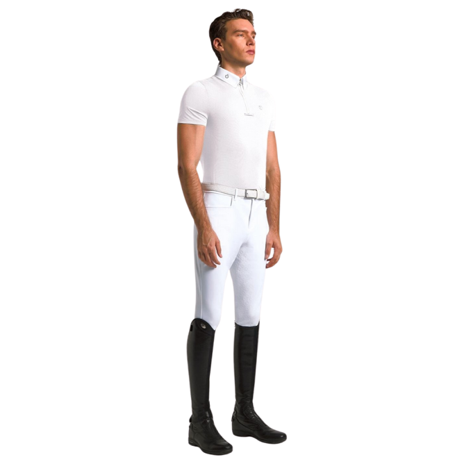 Koszula konkursowa męska CT Jersey S/S Zip Competition Shirt biała 