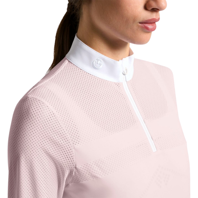 Koszula konkursowa damska CT Perforated Insert L/S Competition  Shirt violet ice  