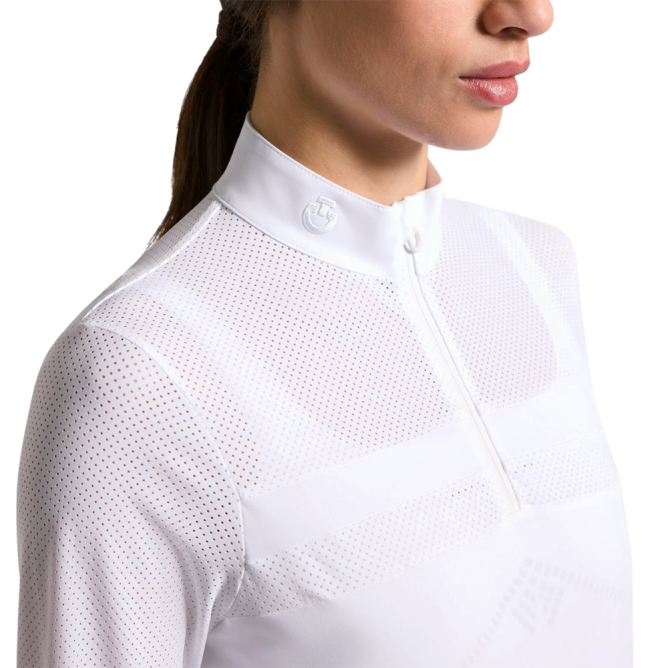 Koszula konkursowa damska CT Perforated Insert L/S Competition  Shirt biała 