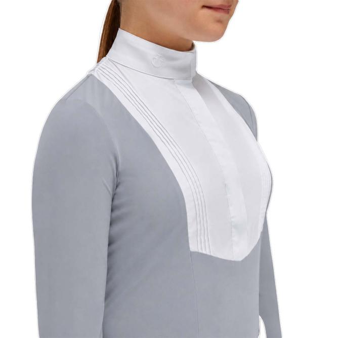Koszula konkursowa dziewczęca Junior Jersey w/bib L/S Competition Shirt Young Rider blue fog 