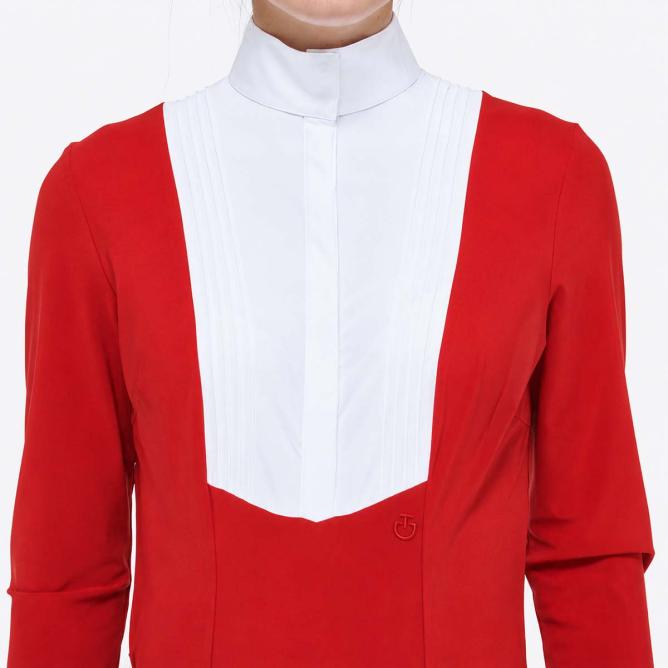 Koszula konkursowa damska  American L/S Competition Shirt czerwony/biały