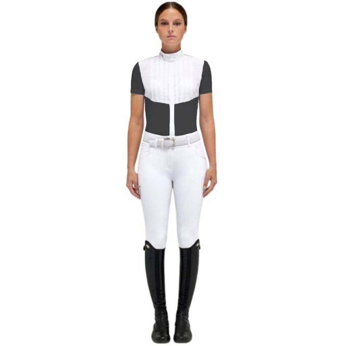 Koszula konkursowa damska Revo Pleated Poplin Bib S/S Competition Shirt czarna 