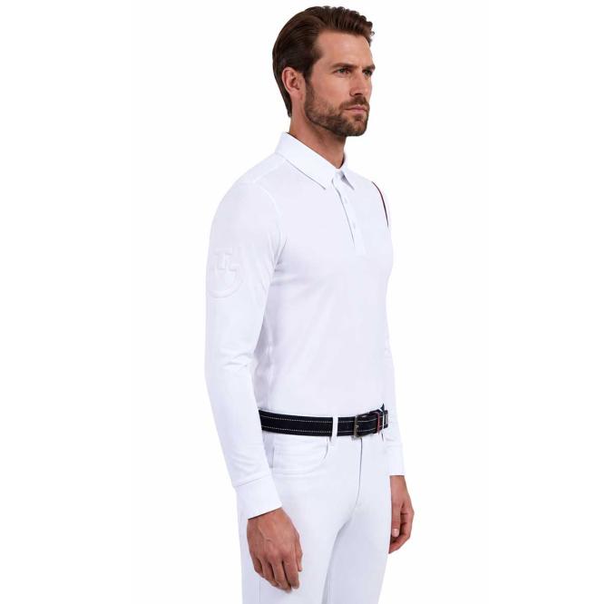 Koszula konkursowa męska Side Piping L/S Competition Polo biała