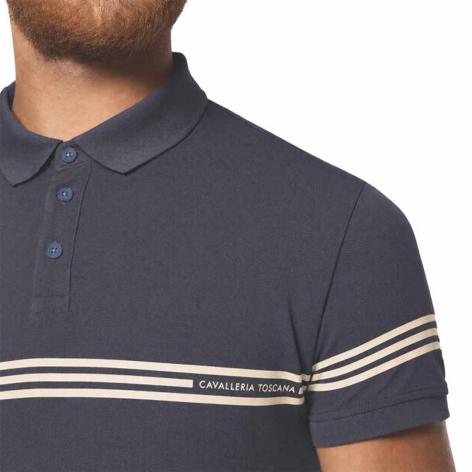 Koszulka bawełniana męska Cotton S/S Training Polo granat 
