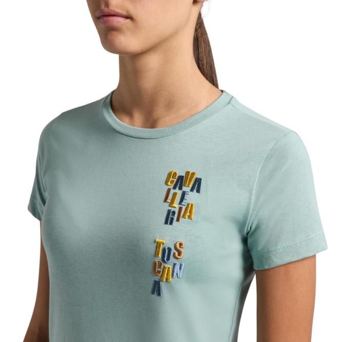 T-shirt dziecięcy CT Cotton w/multicolor logo Young Rider mięta
