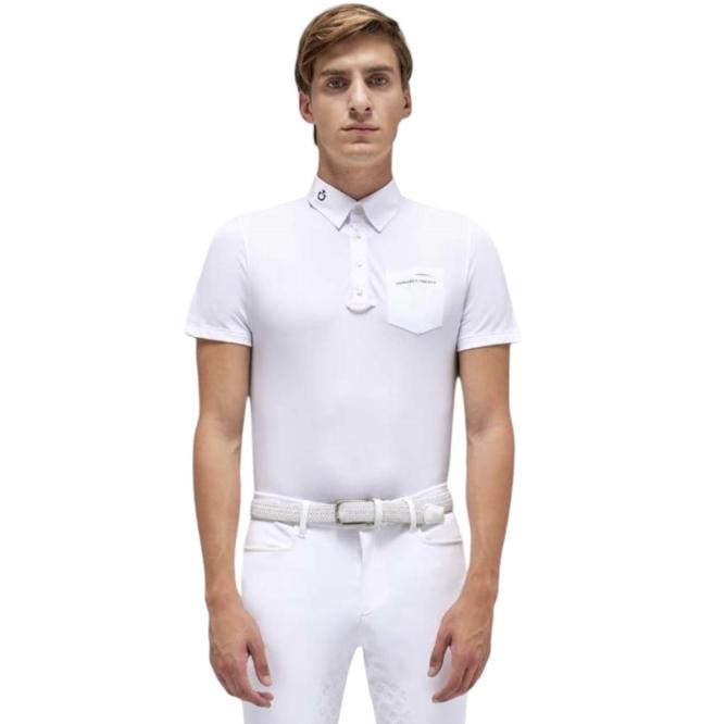 Koszula konkursowa męska Tech Piquet S/S Competition Polo biała 