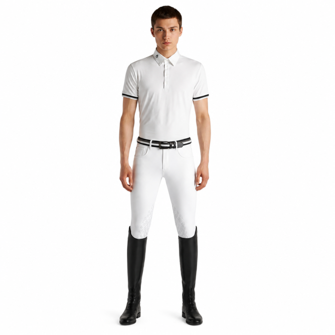 Koszula konkursowa męska 3 Stripe S/S Competition Polo biała