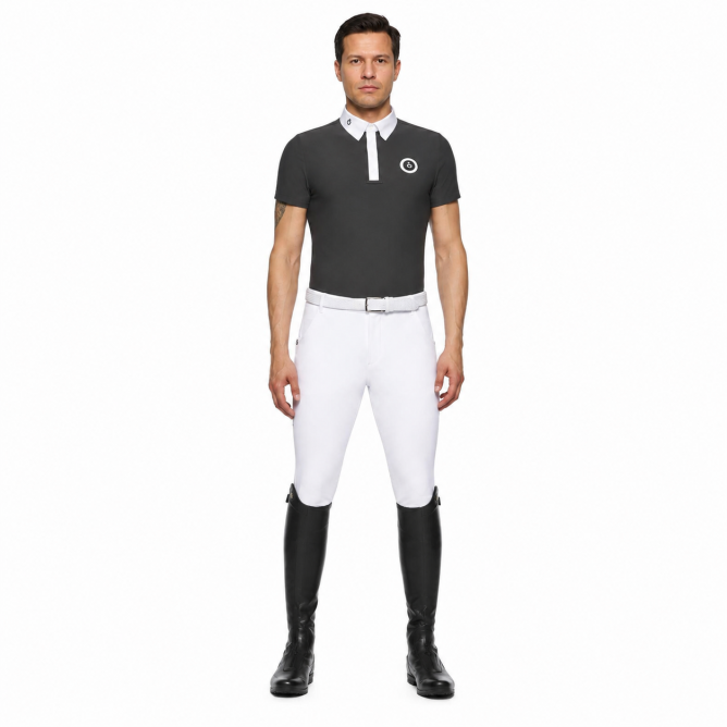 Koszula konkursowa męska Hinomaru  CT Jersey S/S Competition Polo grafitowa