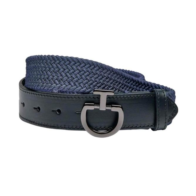 Pasek jeździecki damski Women's Elastic Belt CT Clasp atlantic blue/czarny