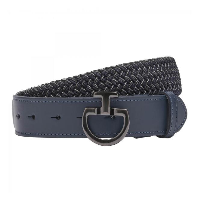 Pasek jeździecki damski Women's  Elastic Belt CT Clasp granatowy/szary