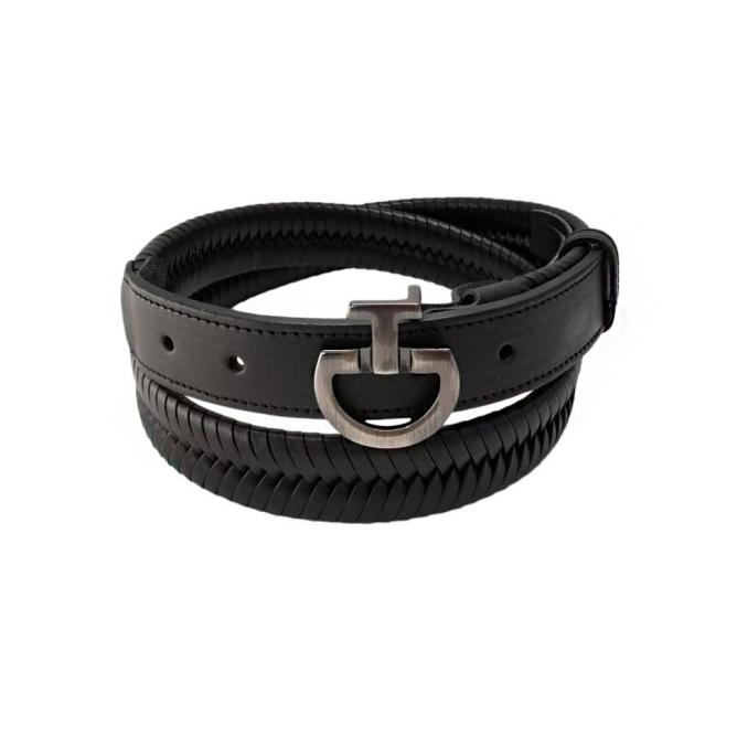 Pasek jeździecki męski Men's Leather Belt czarny