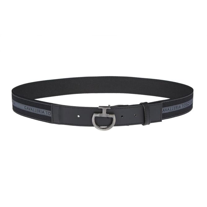 Pasek jeździecki unisex Jacquard Elastic Belt czarny 