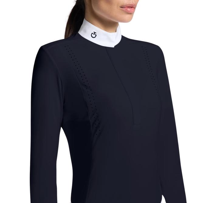Koszula konkursowa damska CT  Perforated Jersey Competition Shirt L/S granatowa 