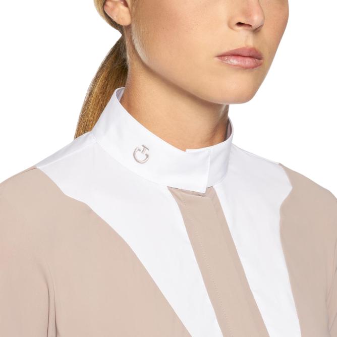 Koszula konkursowa damska Jersey w/poplin bib L/S Competition Shirt ash grey 