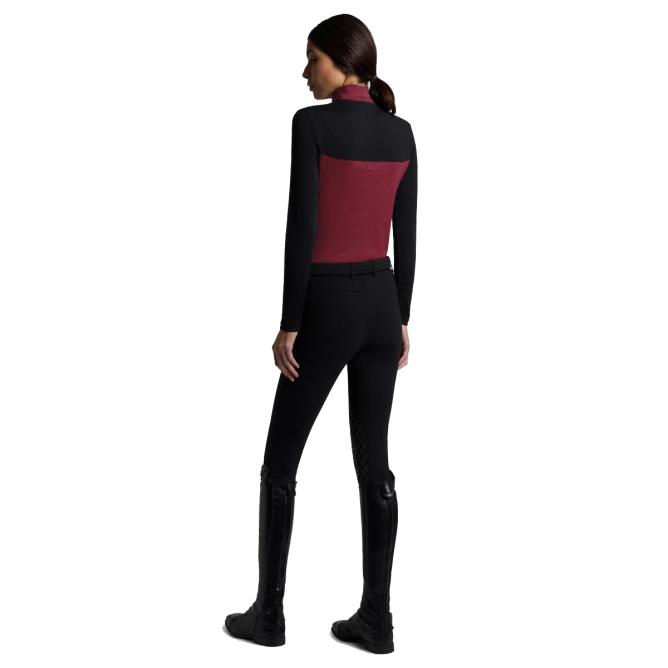 Golf damski CT Tech Wool Training Polo L/S bordo/czarny 