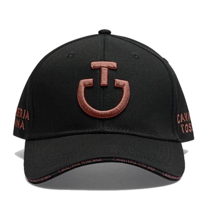 Czapka z daszkiem Cavalleria Toscana czarna z logo mink 