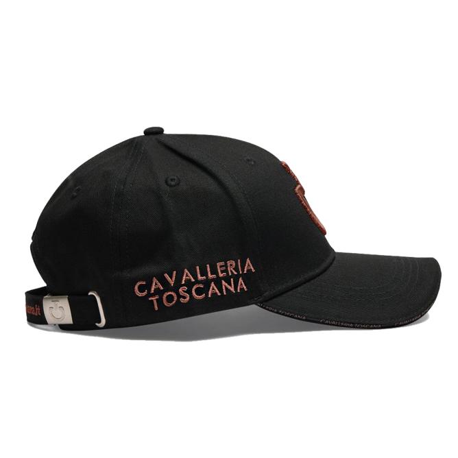 Czapka z daszkiem Cavalleria Toscana czarna z logo mink 