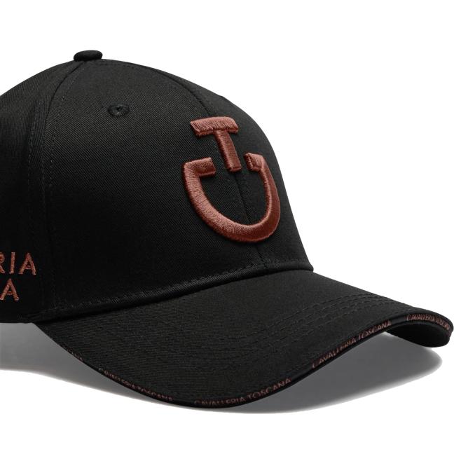 Czapka z daszkiem Cavalleria Toscana czarna z logo mink 