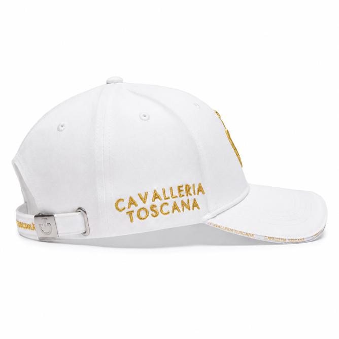Czapka z daszkiem CT biała logo złote