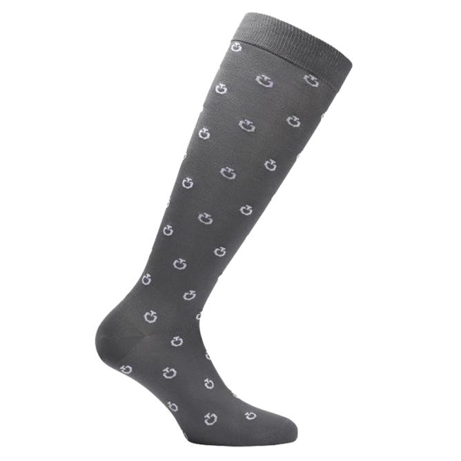 Skarpety jeździeckie Cavalleria Toscana Mini CT Jacquard Logo - zestaw 3 par: szare, czarne i grafitowe (4)