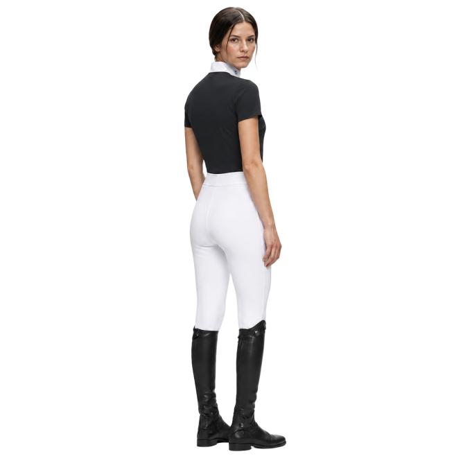 Koszula konkursowa damska Cavalleria Toscana Embossed Stripe w/bib krótki rękaw granatowa (2)