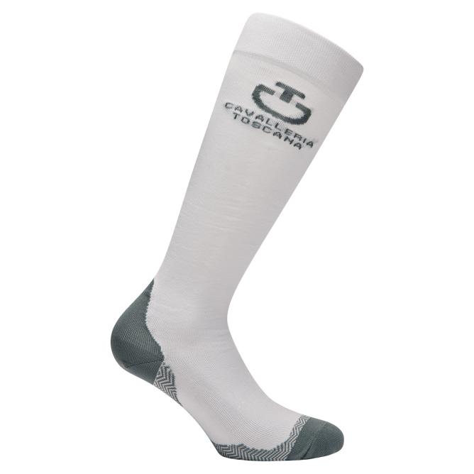 Skarpety jeździeckie Cavalleria Toscana  CT Jacquard Logo - zestaw 3 par: białe, czarne i kremowe  (3)