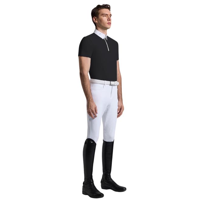 Męska CT Jersey S/S Zip Comp. Shirt czarna  (1)