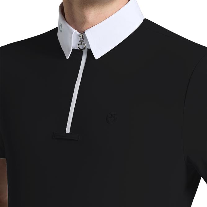 Męska CT Jersey S/S Zip Comp. Shirt czarna  (3)