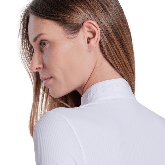 Koszula konkursowa damska Cavalleria Toscana CT with Striped Insert długi rękaw biała (4)