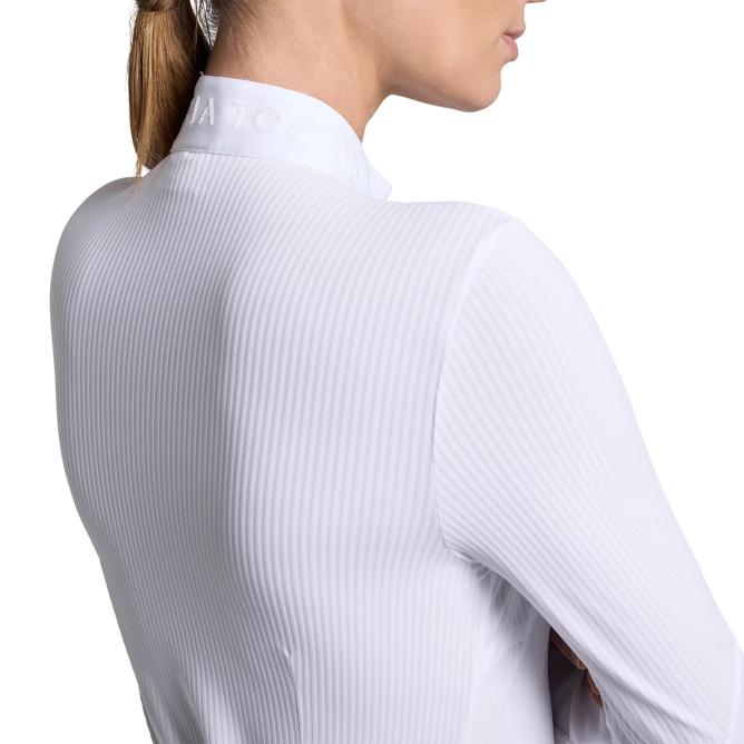 Koszula konkursowa damska Cavalleria Toscana CT with Striped Insert długi rękaw biała (5)