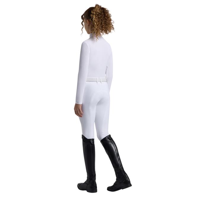 Koszula konkursowa dziewczęca RG Rider's Gene Jersey with Strass Zip dług rękaw biała (2)