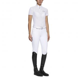 Koszula konkursowa CT Fully Perforated Jersey  Zip S/S biała