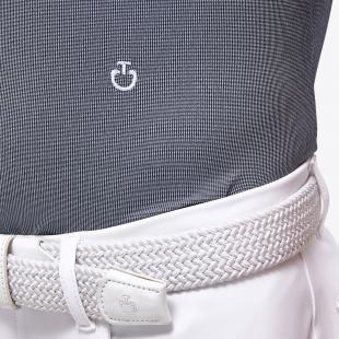 Koszula konkursowa  męska  S/S Competition Polo pepitka czarny/biały
