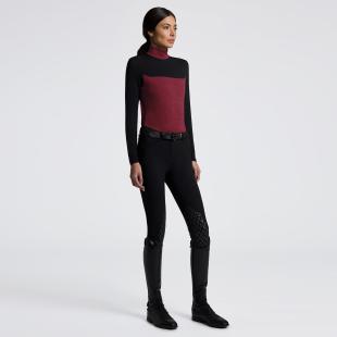 Golf CT L/S Tech Wool Training Polo bordo/czarny 