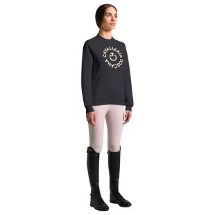 Bluza damska bawełniana CT Cotton w/Floral Embroidery Crew  Neck charcoal 