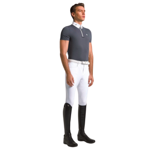 Koszula konkursowa męska CT Jersey S/S Zip Competition Polo granatowa