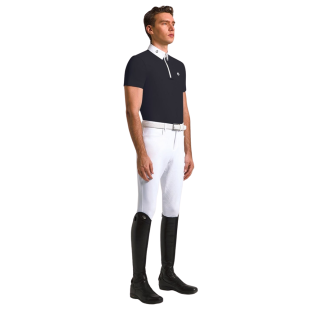 Koszula konkursowa męska CT Jersey S/S Zip Competition Polo granatowa